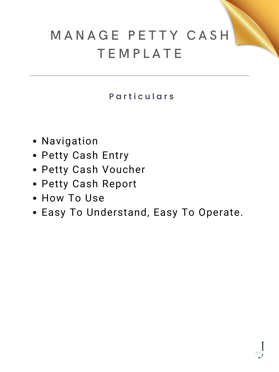 Manage Petty Cash Template DEATILS