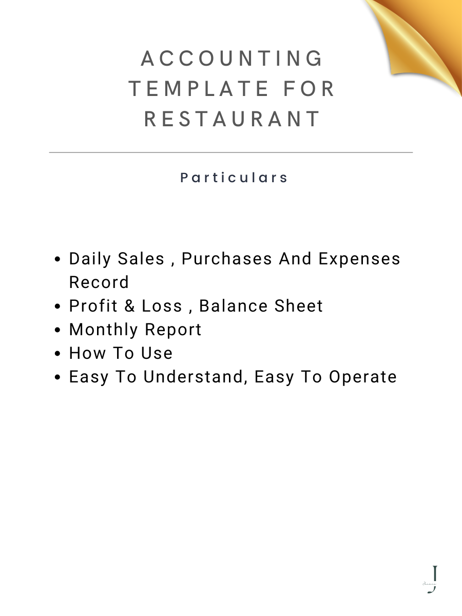 Accounting Template For Restaurant-EASYSTORE - DEATILS