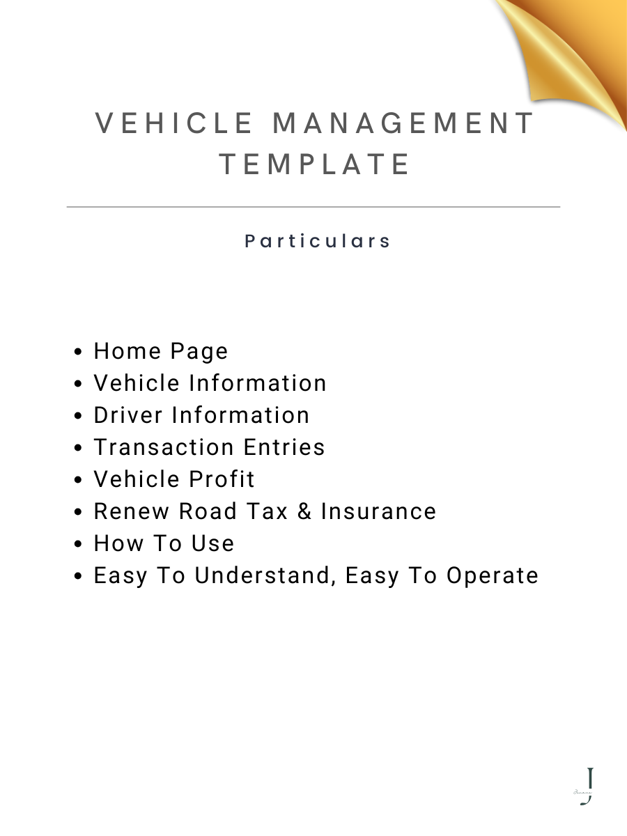 Vehicle Management Template-EASYSTORE - DEATILS