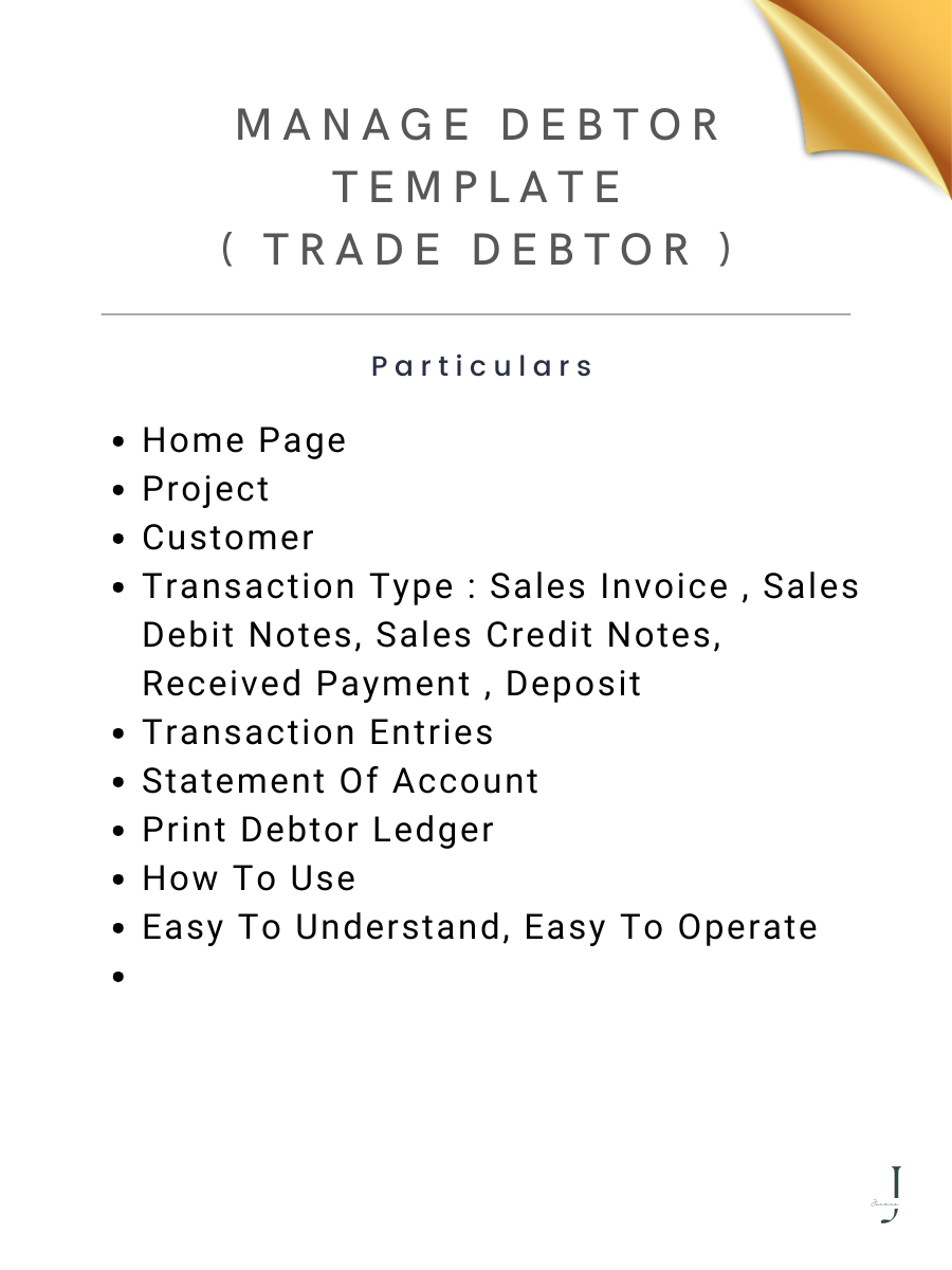 Manage Debtor Template DEATILS