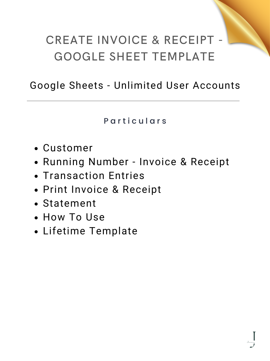 Google Sheet Create Invoice & Receipt-- DEATILS