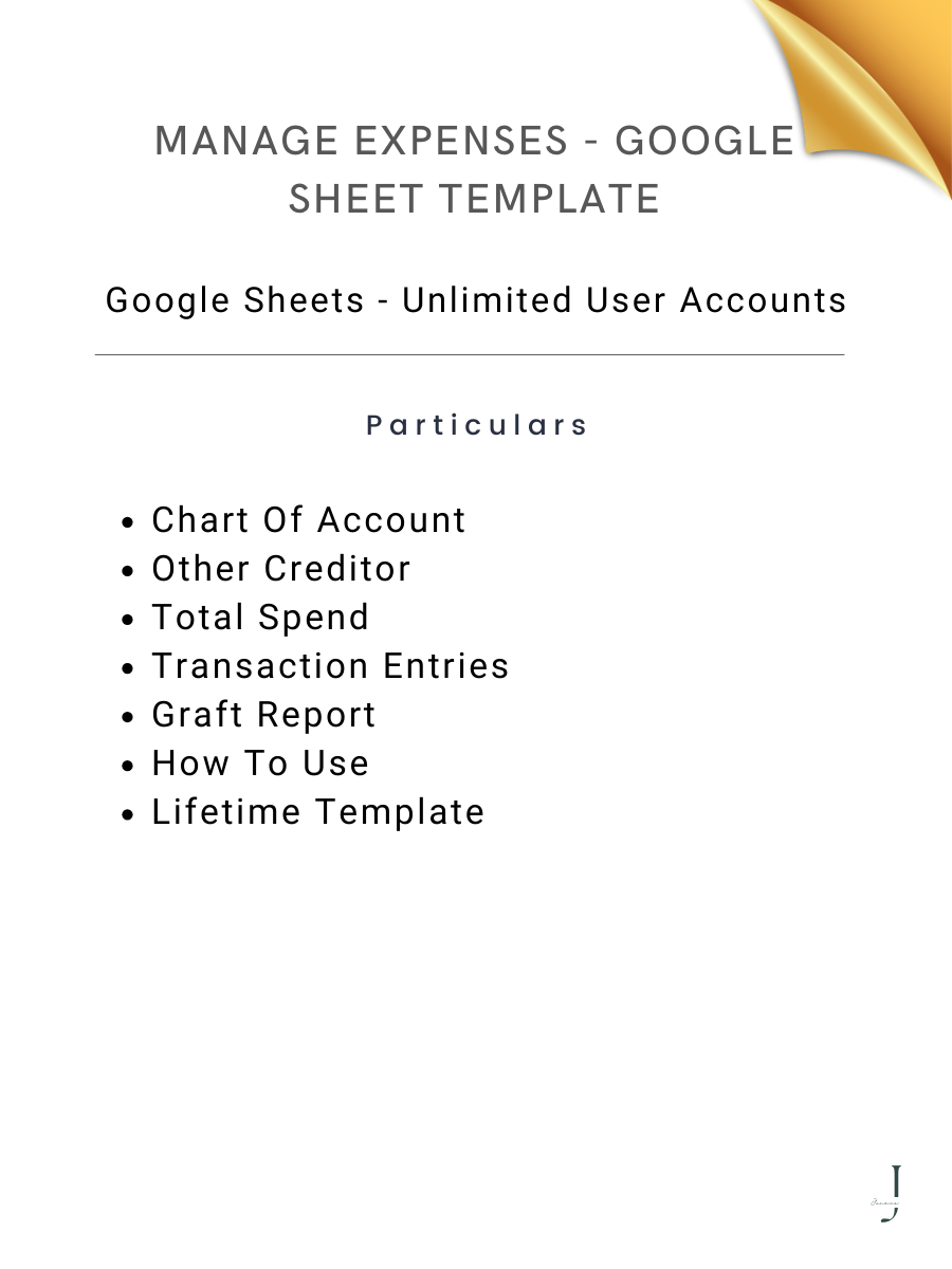 Manage Expenses - Google Sheet Template   DEATILS