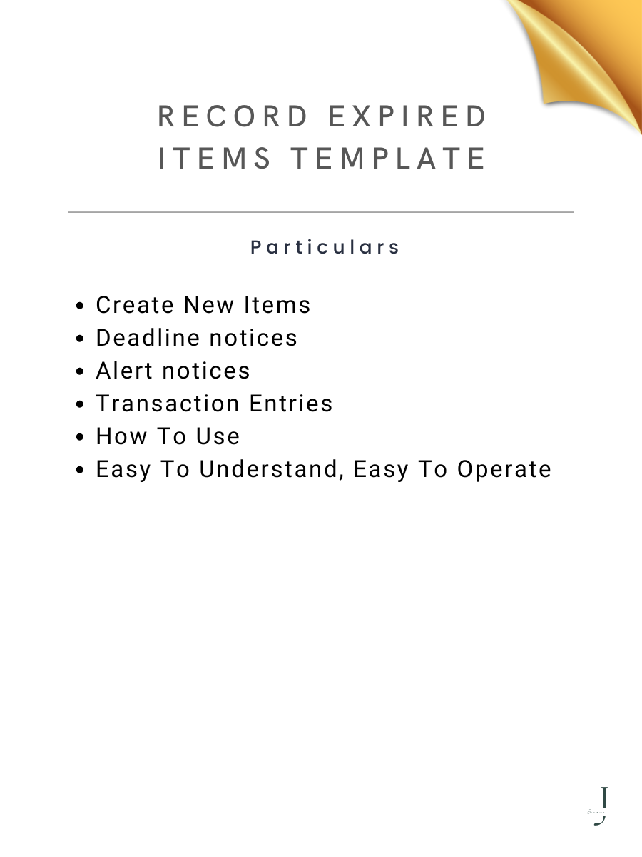 Record Expired Items Template - DEATILS