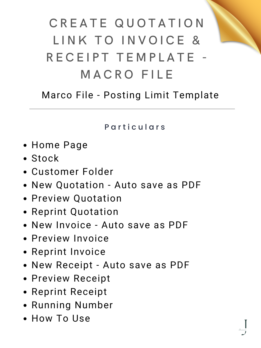 Create Quotation Link To Invoice & Receipt Template - Macro File