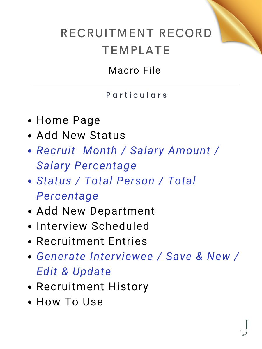 Recruitment Record Template- DEATILS