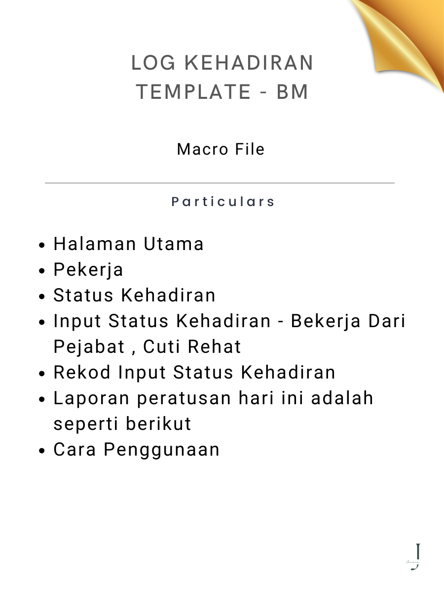 Log Kehadiran Template - BM- DEATILS