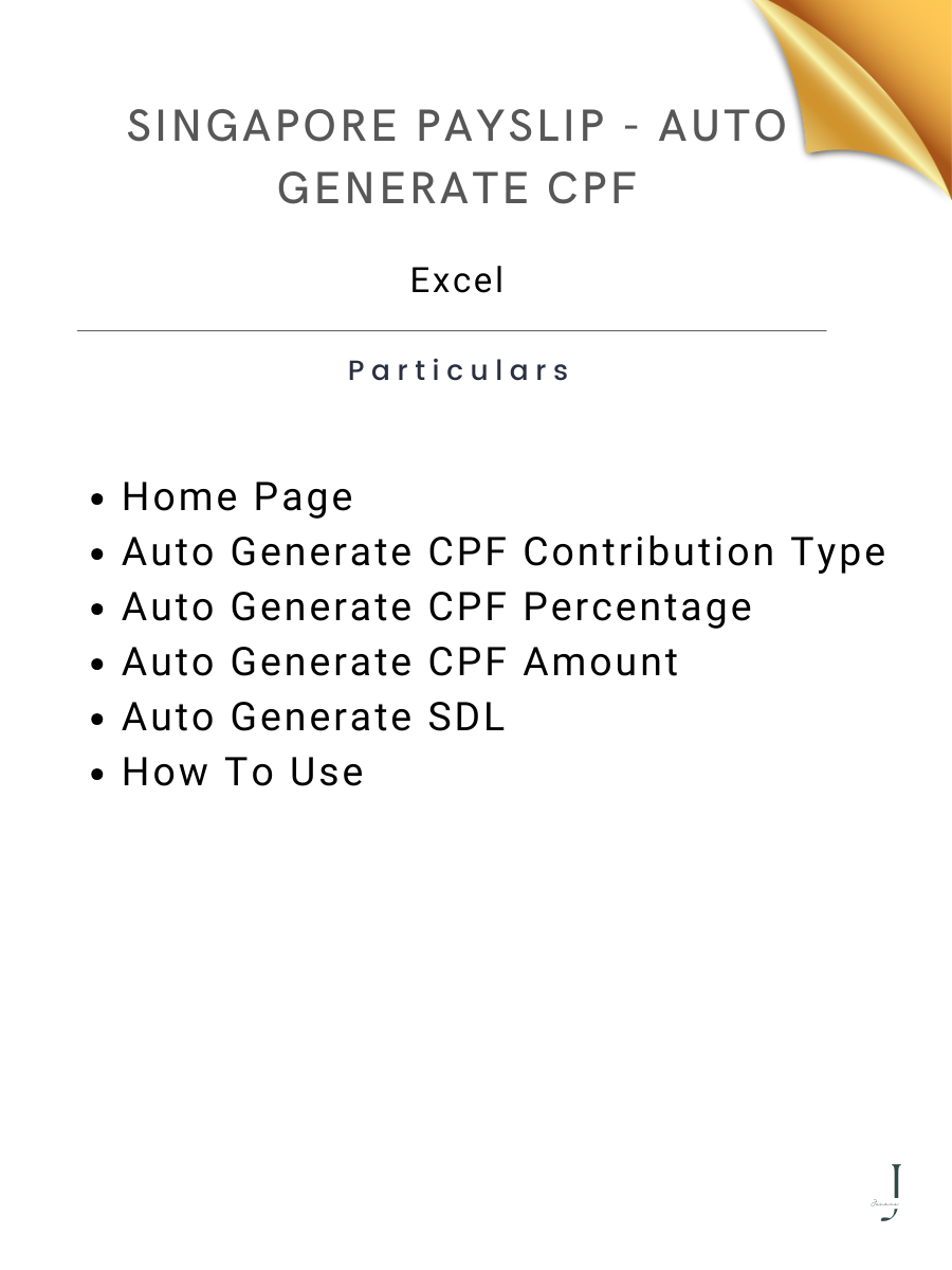 Singapore Payslip - Auto Generate CPF - DEATILS