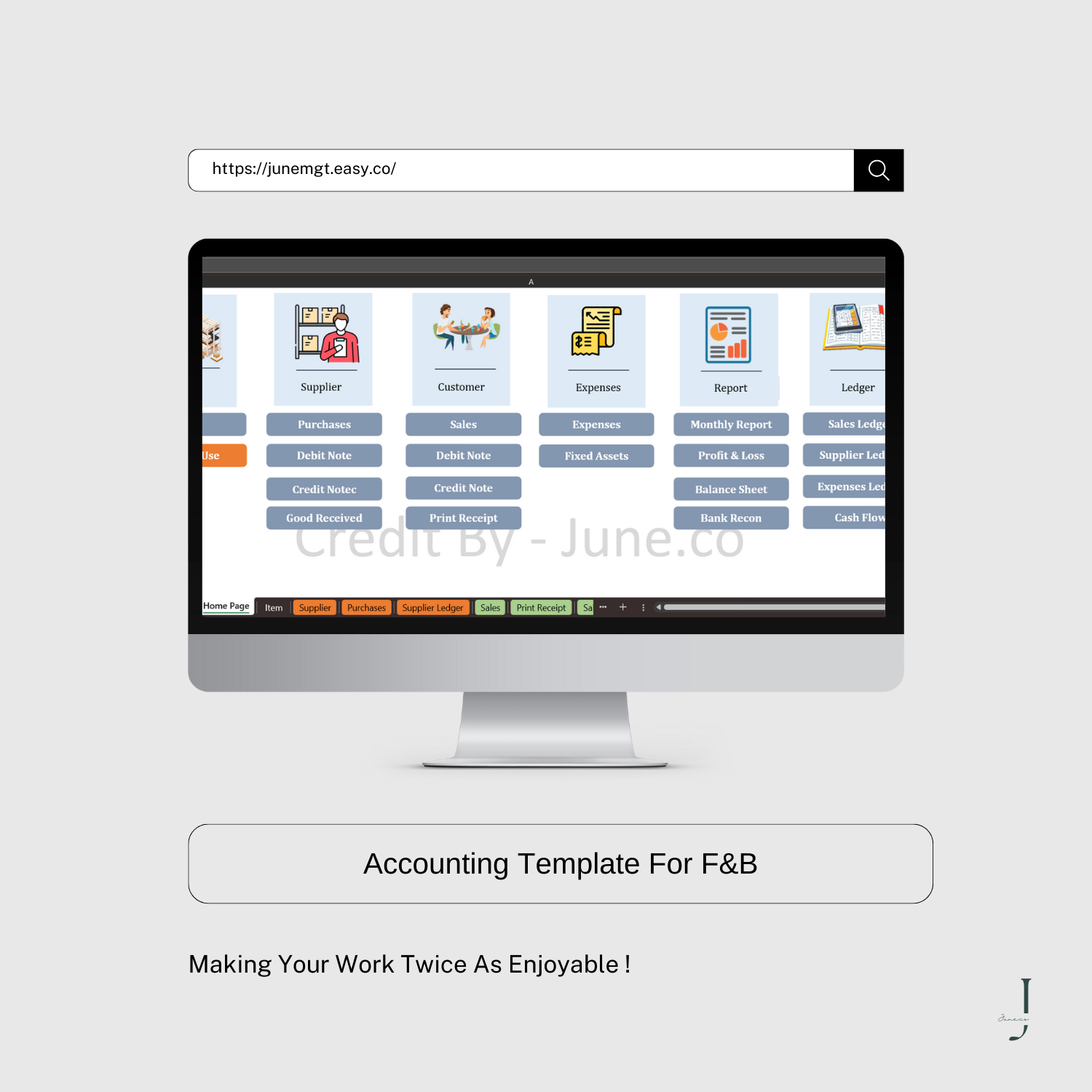 Accounting Template For F&B