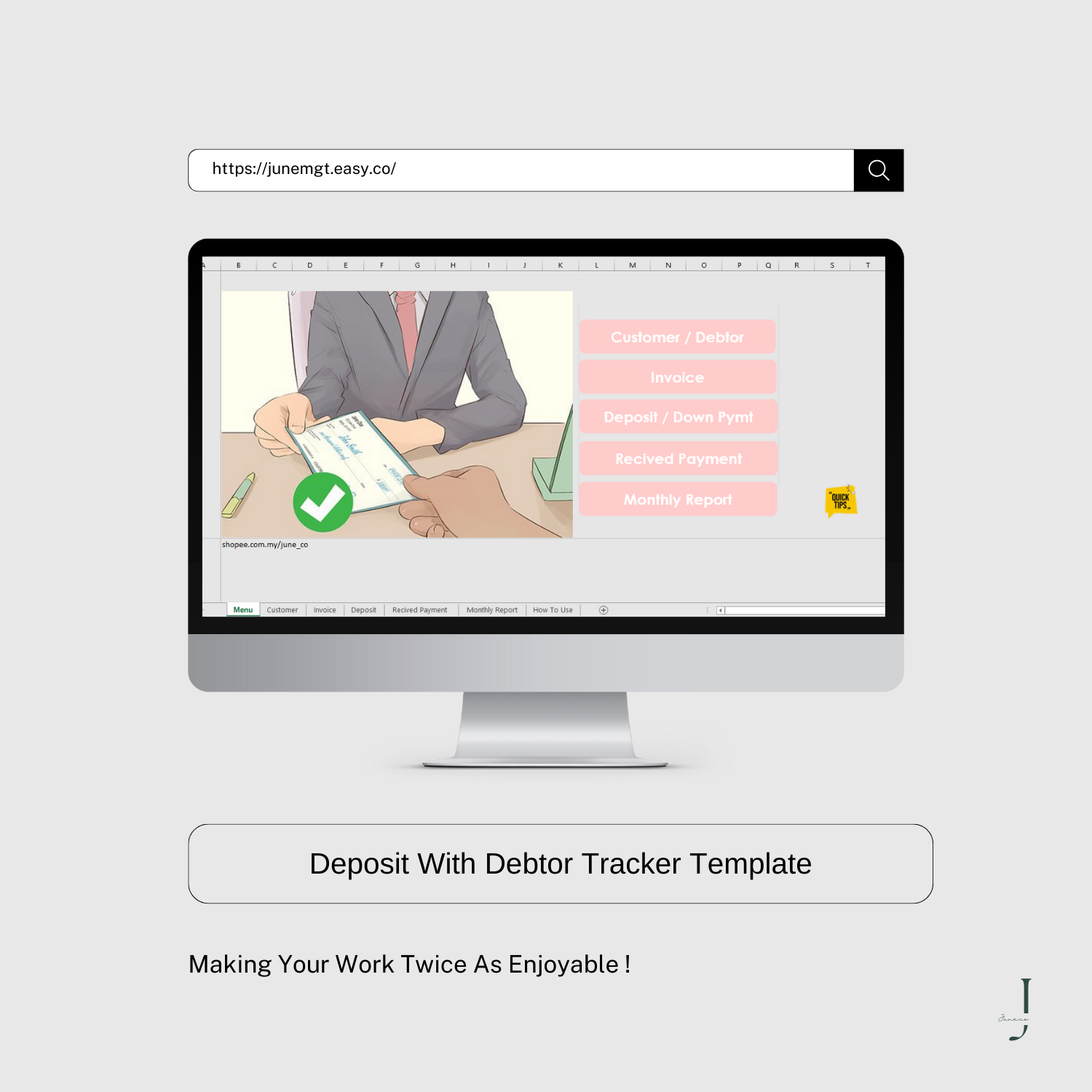 Deposit With Debtor Tracker Template product