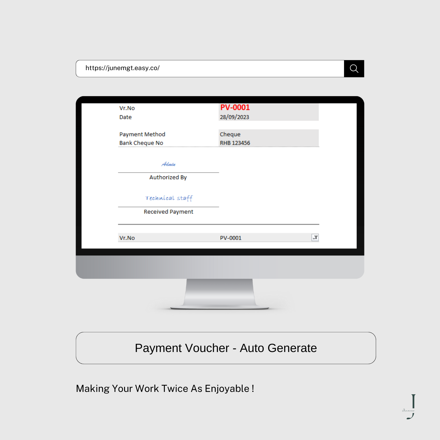 Payment Voucher - Auto Generate product