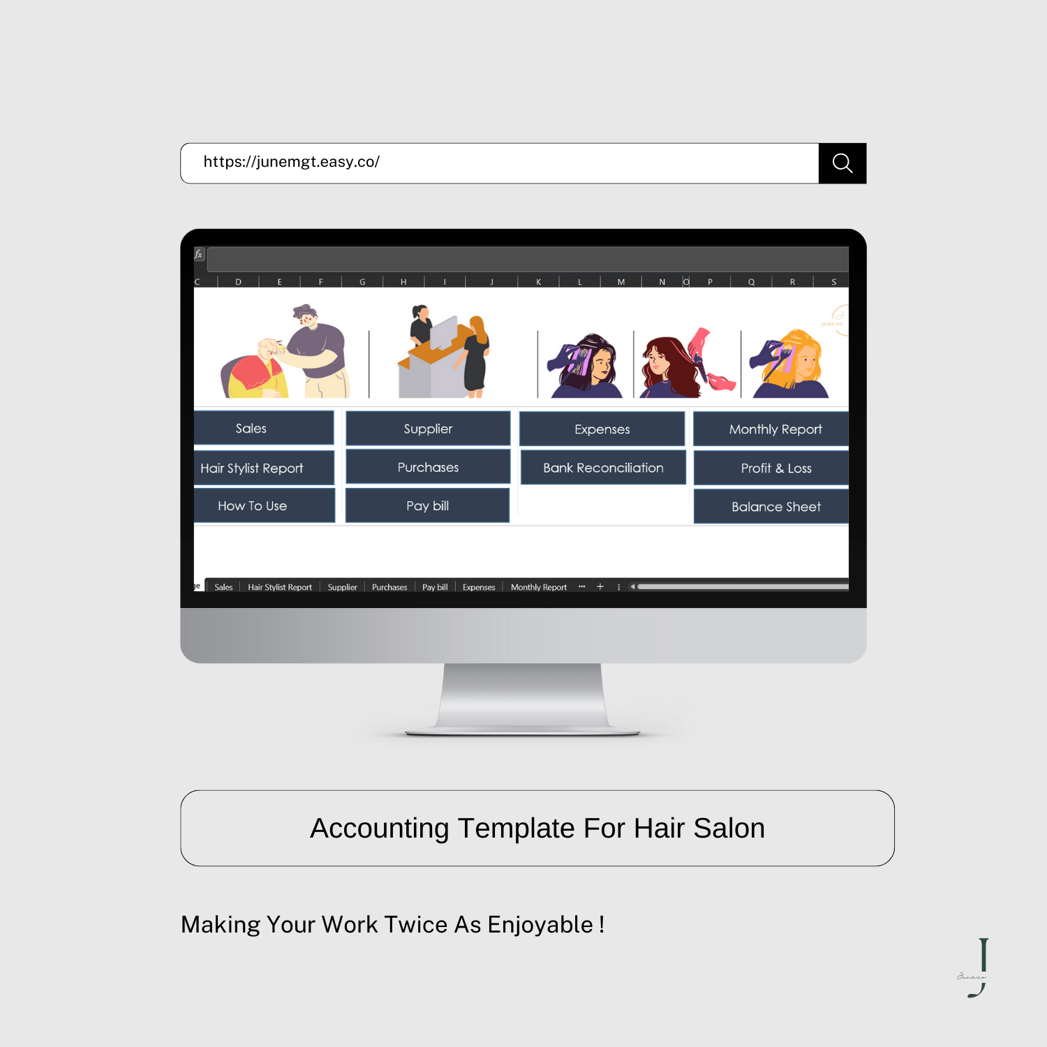 Accounting Template For Hair Salon product