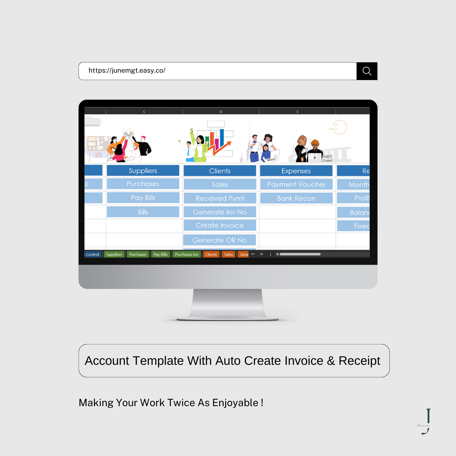 Accounting Template With Auto Create Invoice and Receipt  PRODUCT