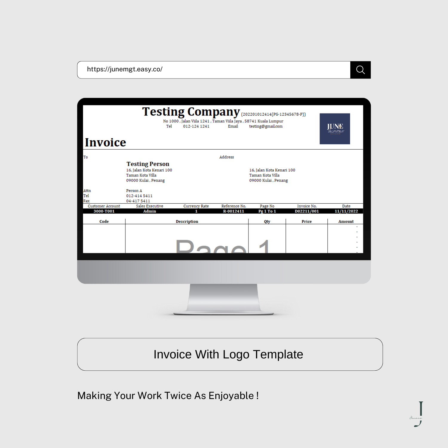 Invoice With Logo Template  product