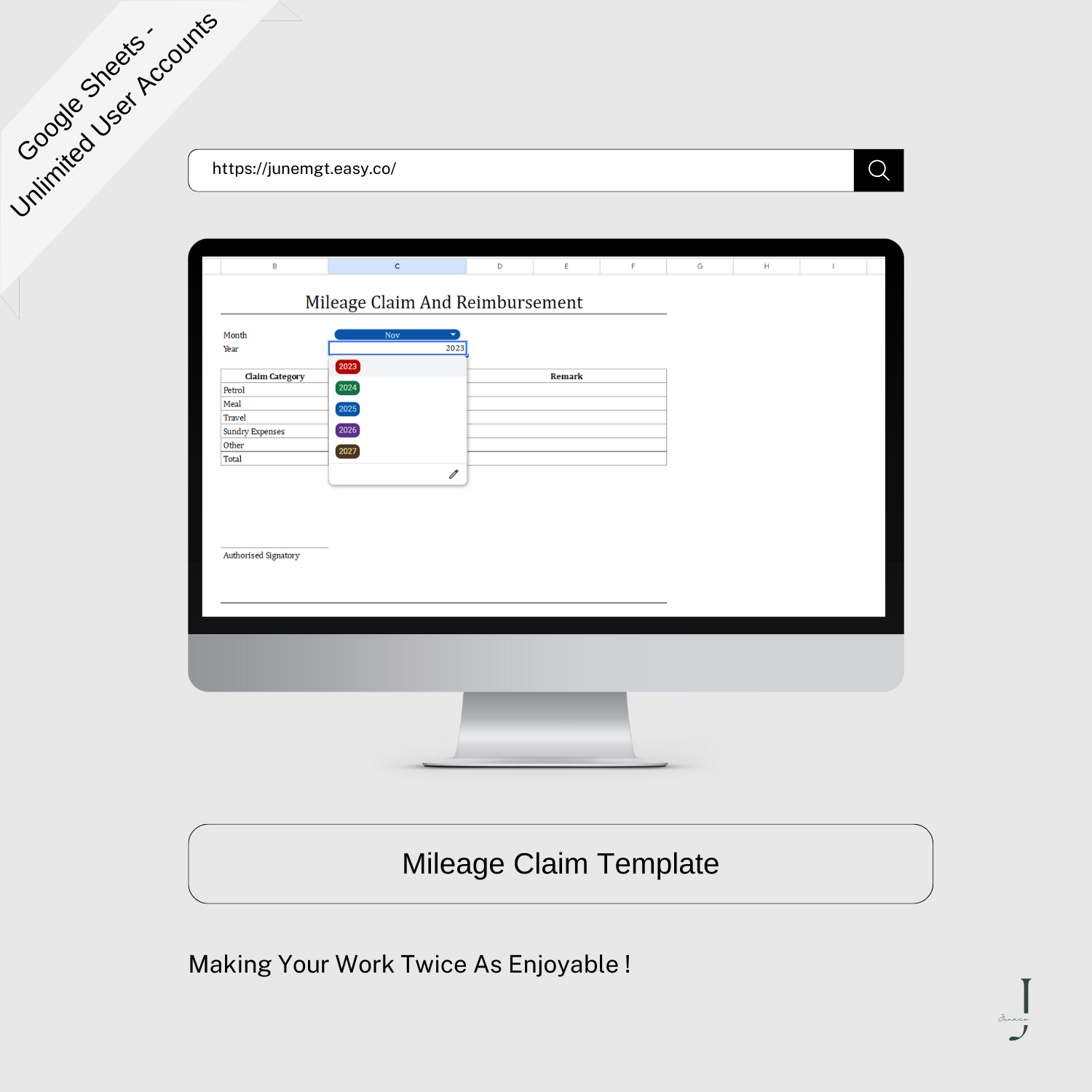 Mileage Claim Template- PRODUCT