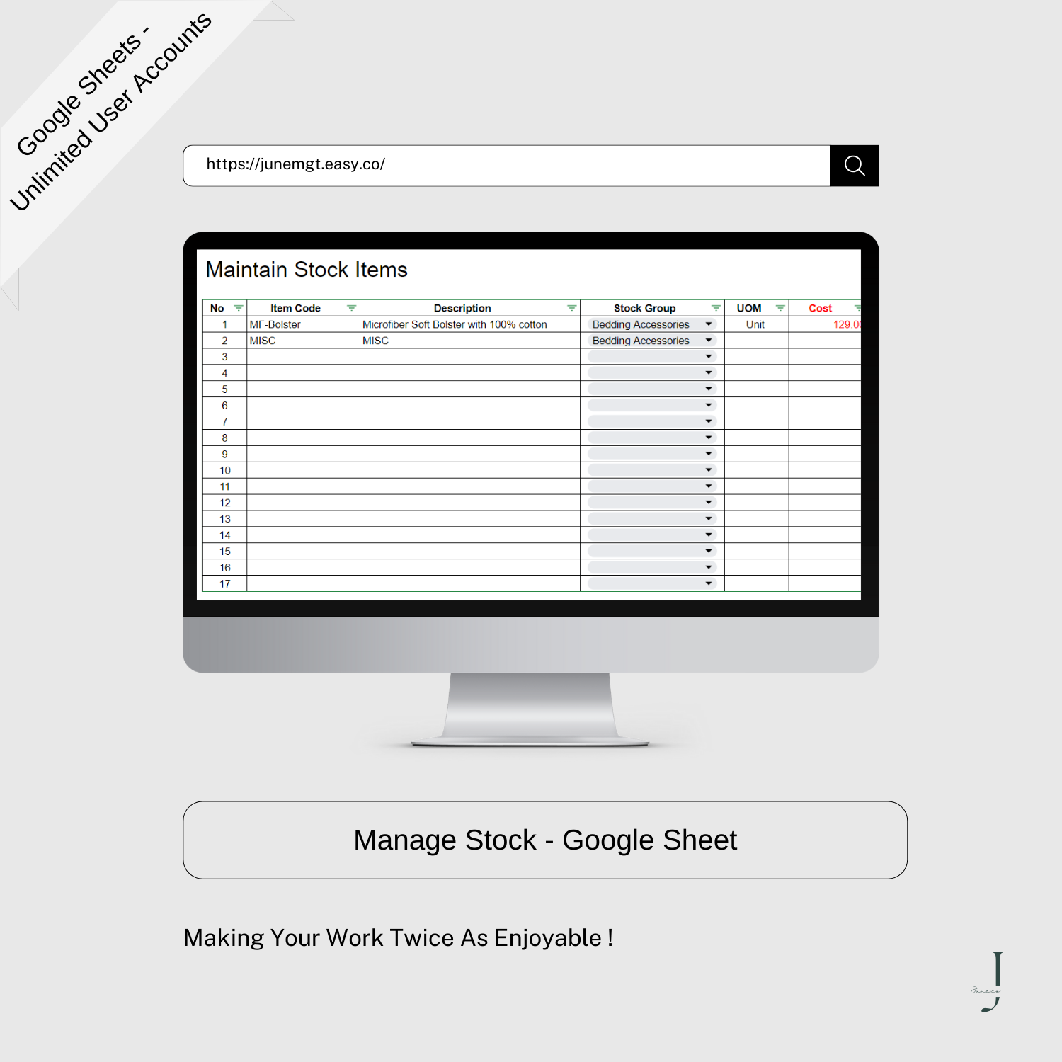 MANAGE sTOCK- PRODUCT
