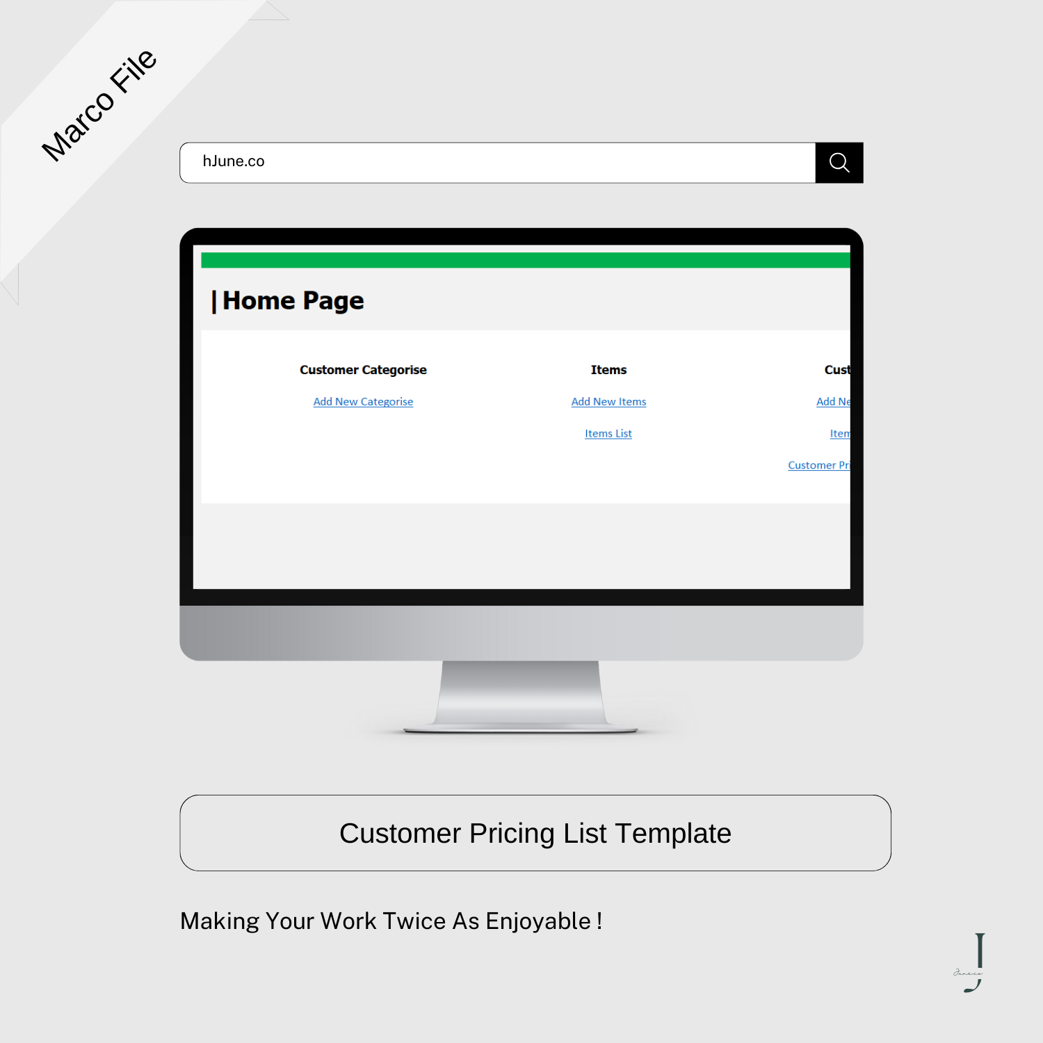 Customer Pricing List Template - PRODUCT