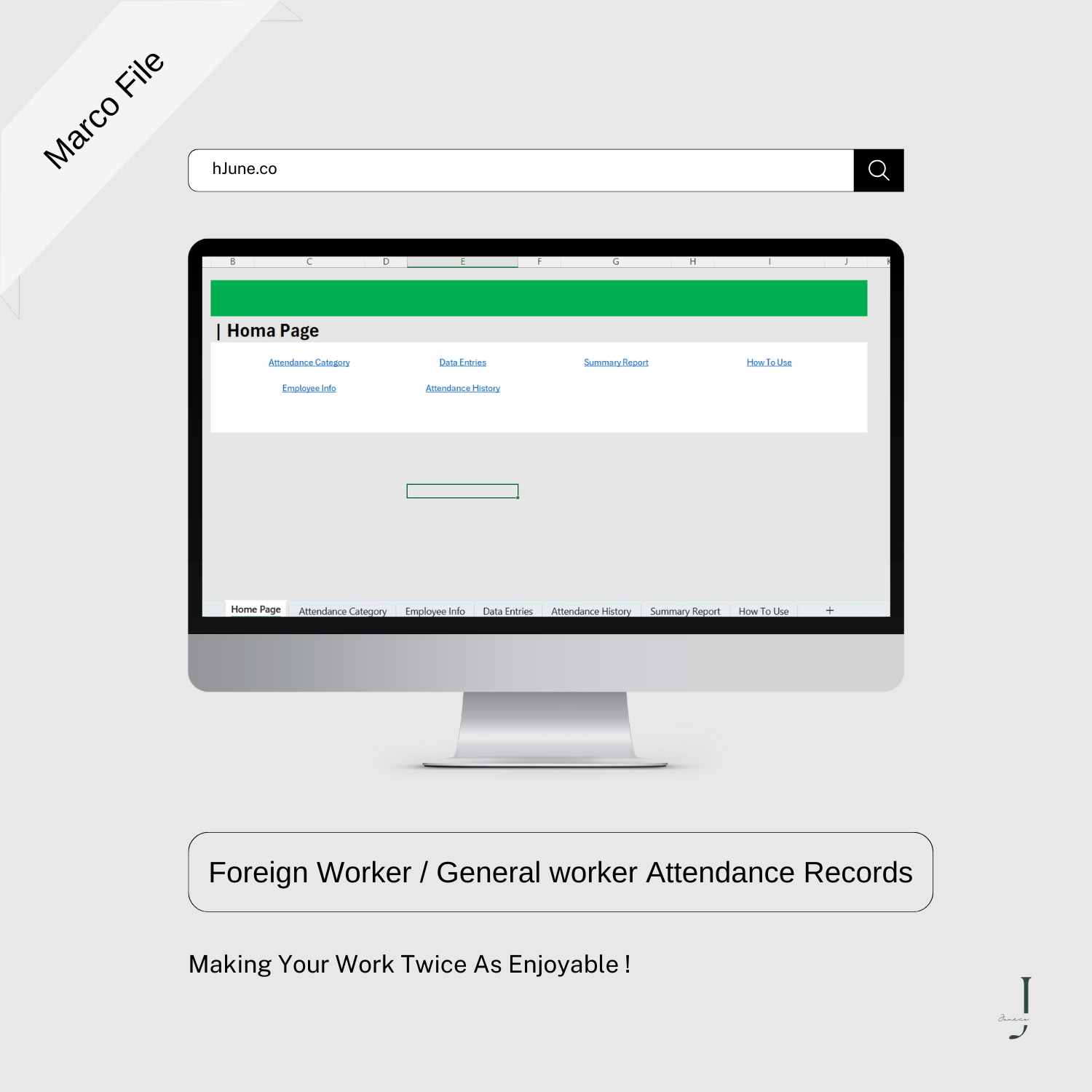 Foreign Worker General worker Attendance Records- PRODUCT