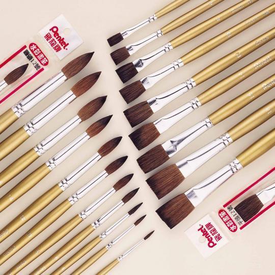 水彩筆 Pentel 飛龍ZBS2 平頭水彩筆( 平頭水彩畫筆) 4,6,8,10,12,14,16,18,20