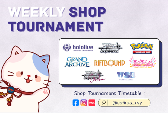 TCG SHOP TOURNAMENT | Saikou Cards, Figurines & Collectibles