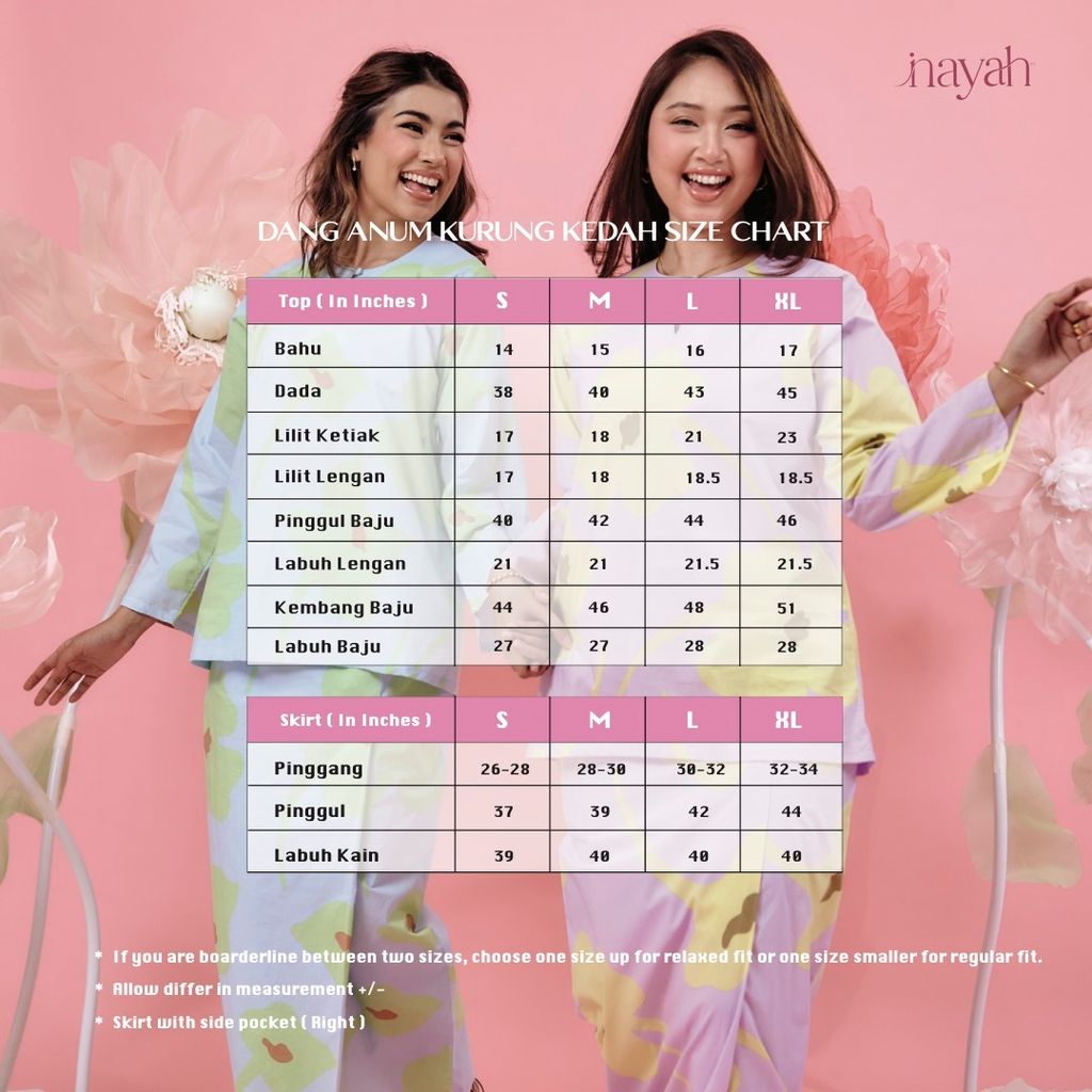 SIZE CHART INAYAH