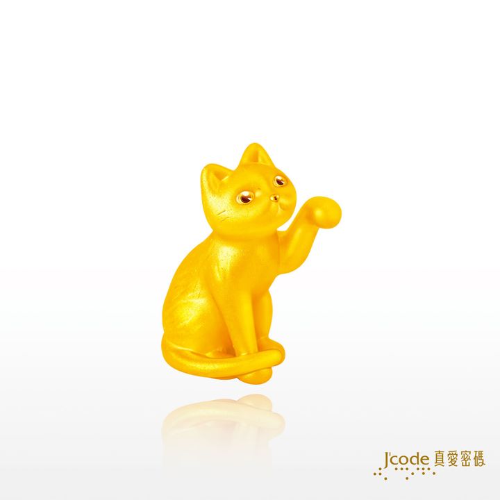 貓跳台-舉手貓咪(硬金)擺件