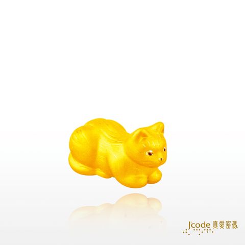 貓跳台-臥姿貓咪(硬金)擺件