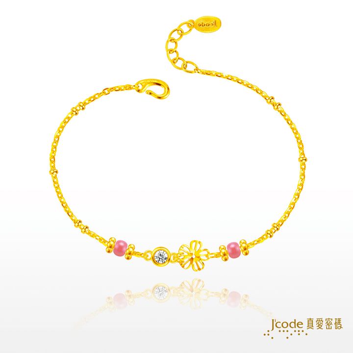 粉綻小花(硬金)手鍊