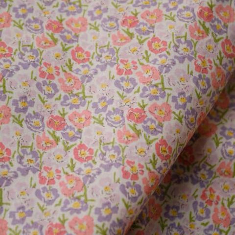 3M Purple Pink Small Flower Poplin Cotton Fabric
