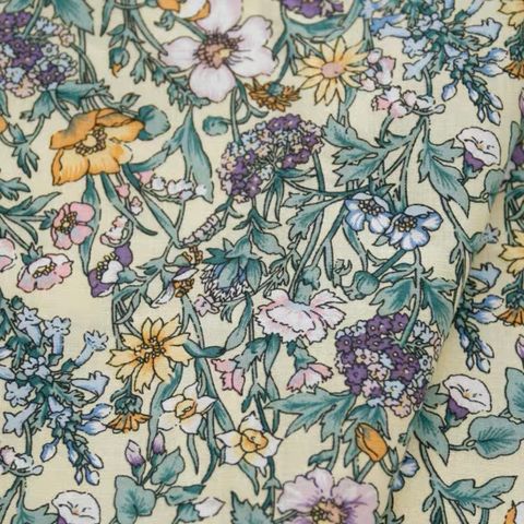 3M Purple Pink Flower Pale Yellow Cottom