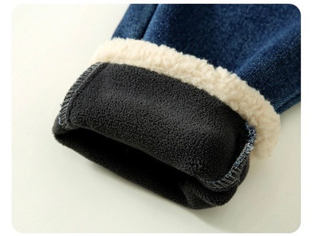 毛毛兔兔褲腳加絨牛仔褲(80-120)-4