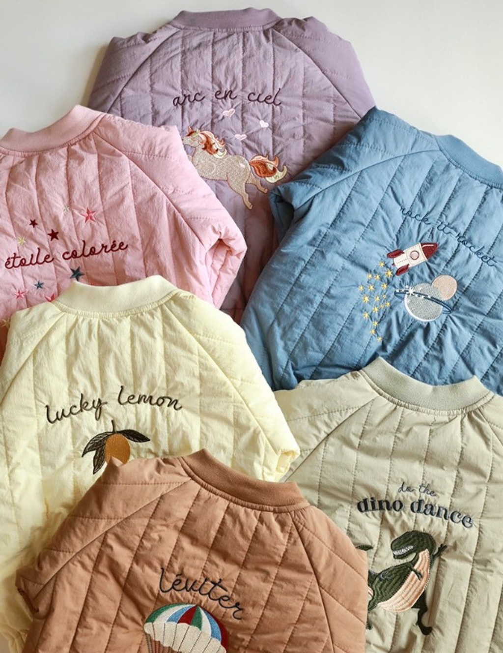 北歐刺繡防潑水防風夾棉飛行外套_(霧紫獨角獸100)-