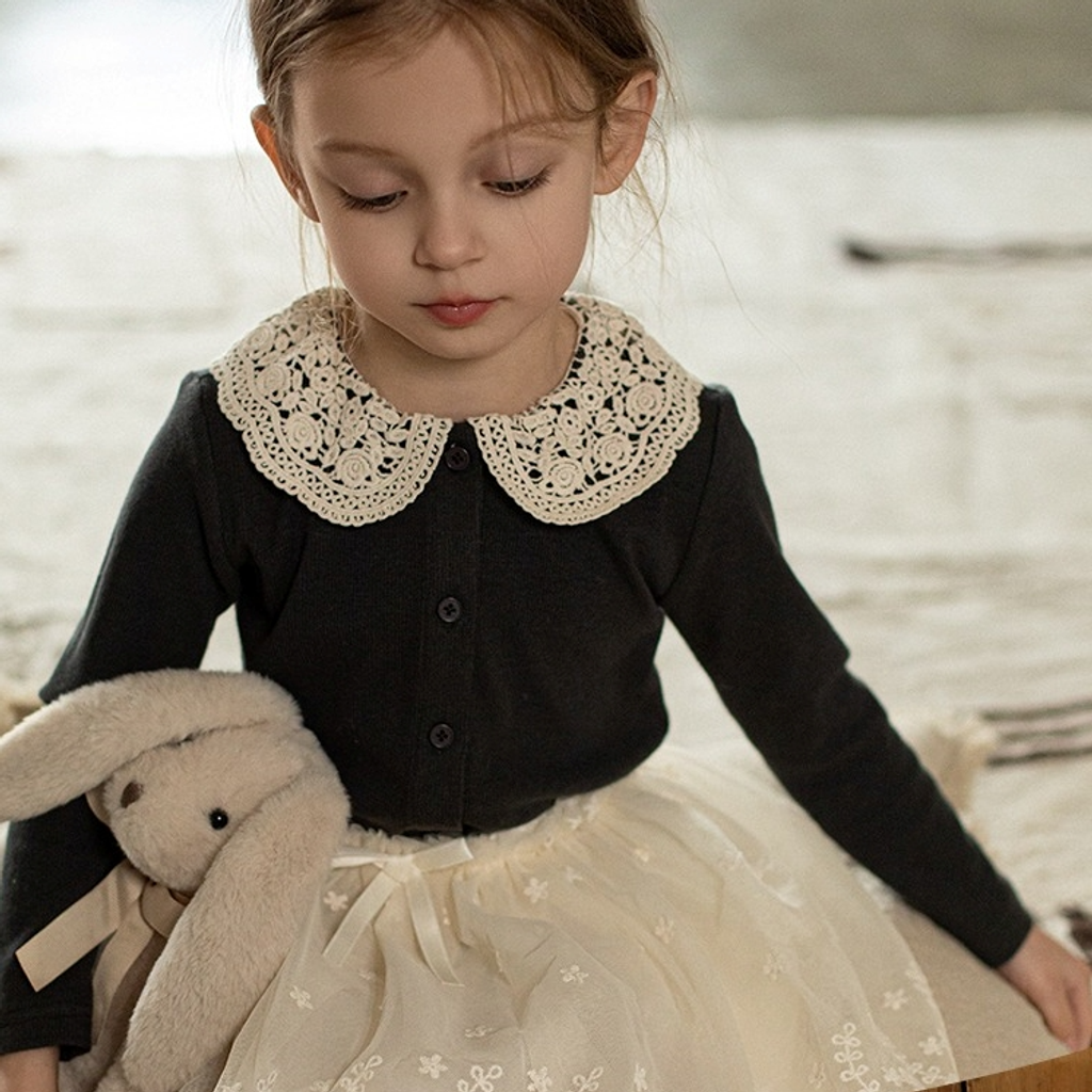 古典玫瑰蕾絲排釦罩衫(80-140)-3