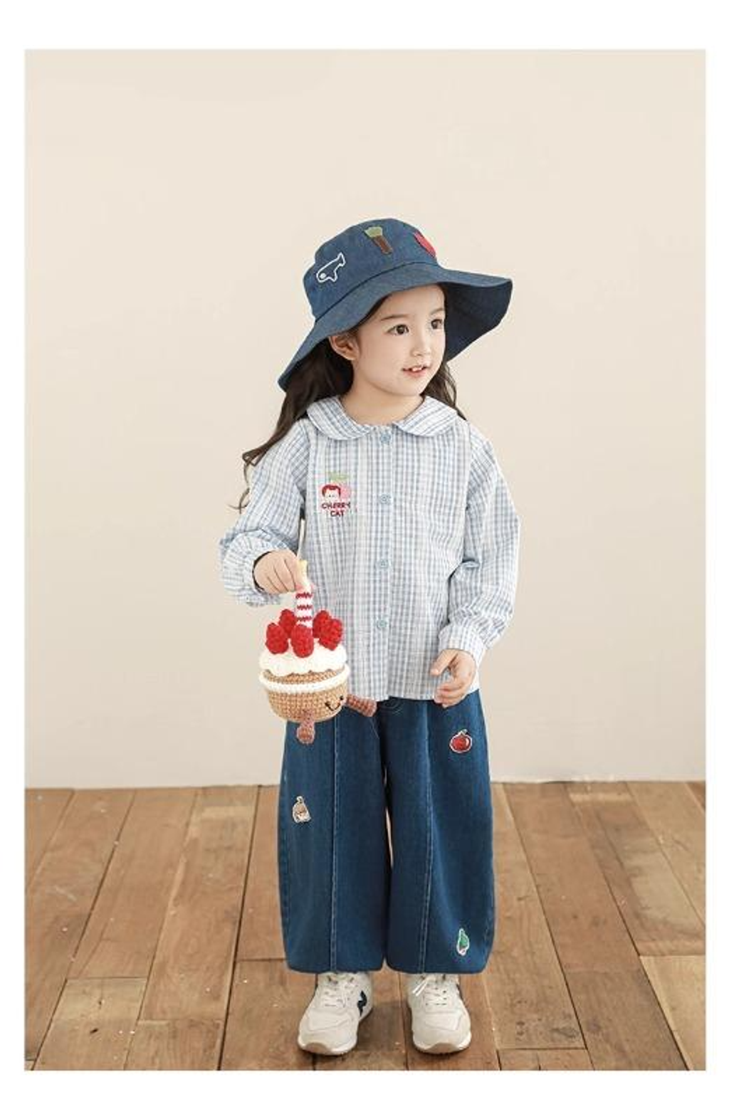 櫻桃貓刺繡日系罩衫(80-140)-11