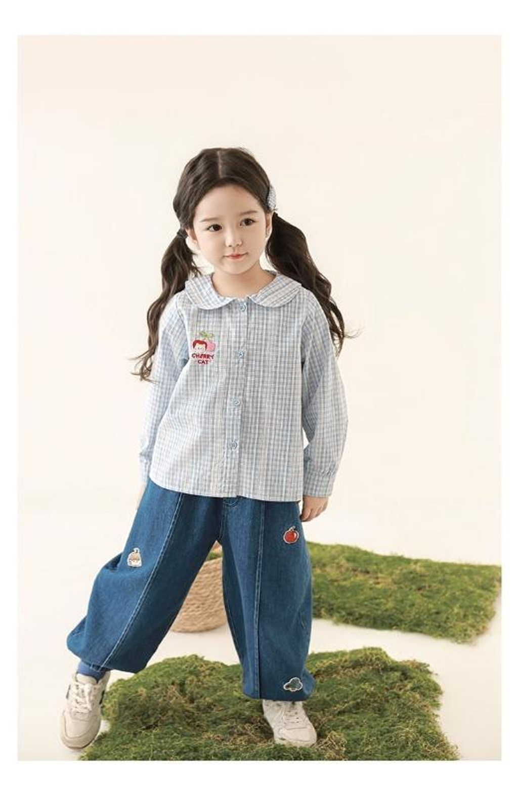 櫻桃貓刺繡日系罩衫(80-140)-4