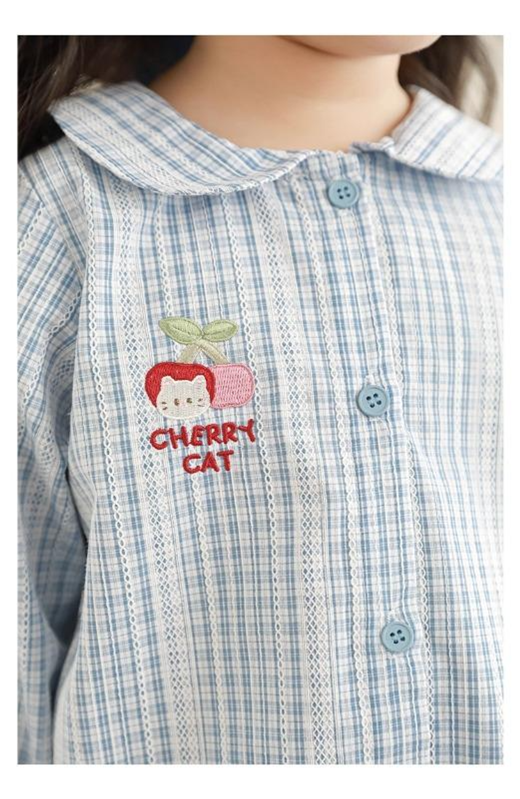 櫻桃貓刺繡日系罩衫(80-140)-10