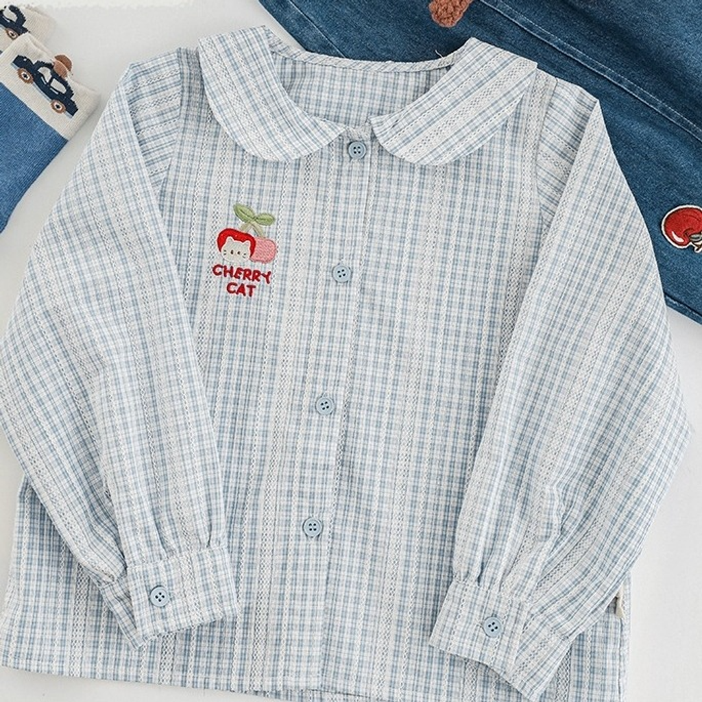 櫻桃貓刺繡日系罩衫(80-140)-13