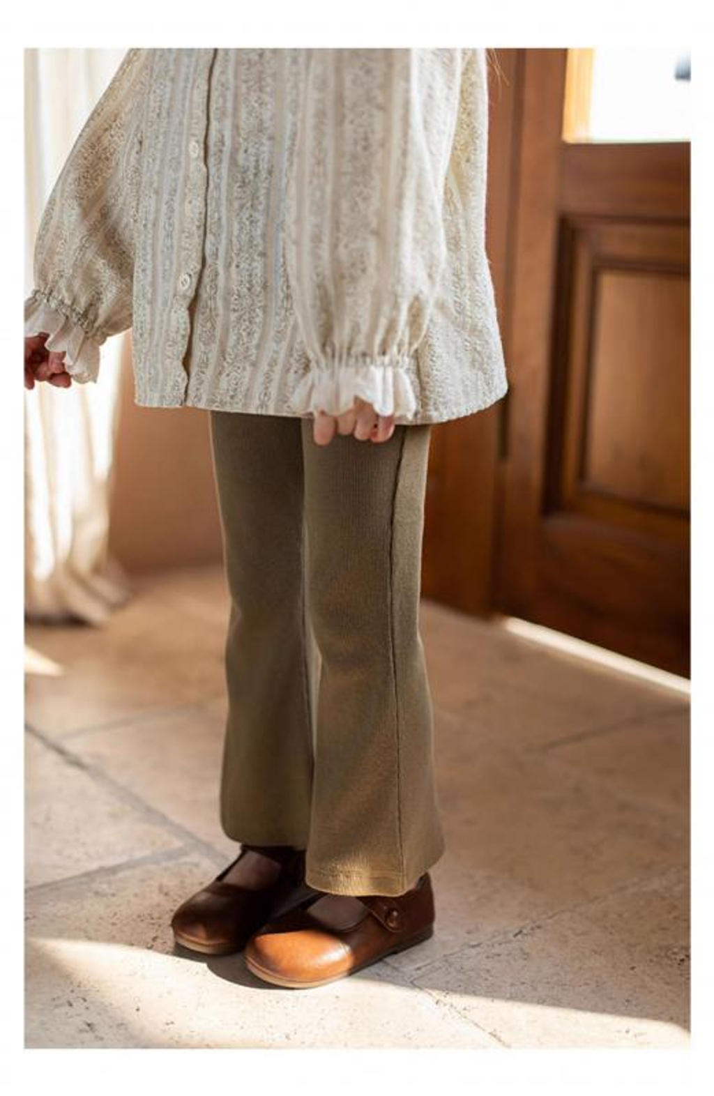 素色復古針織喇叭褲(80-140)-11