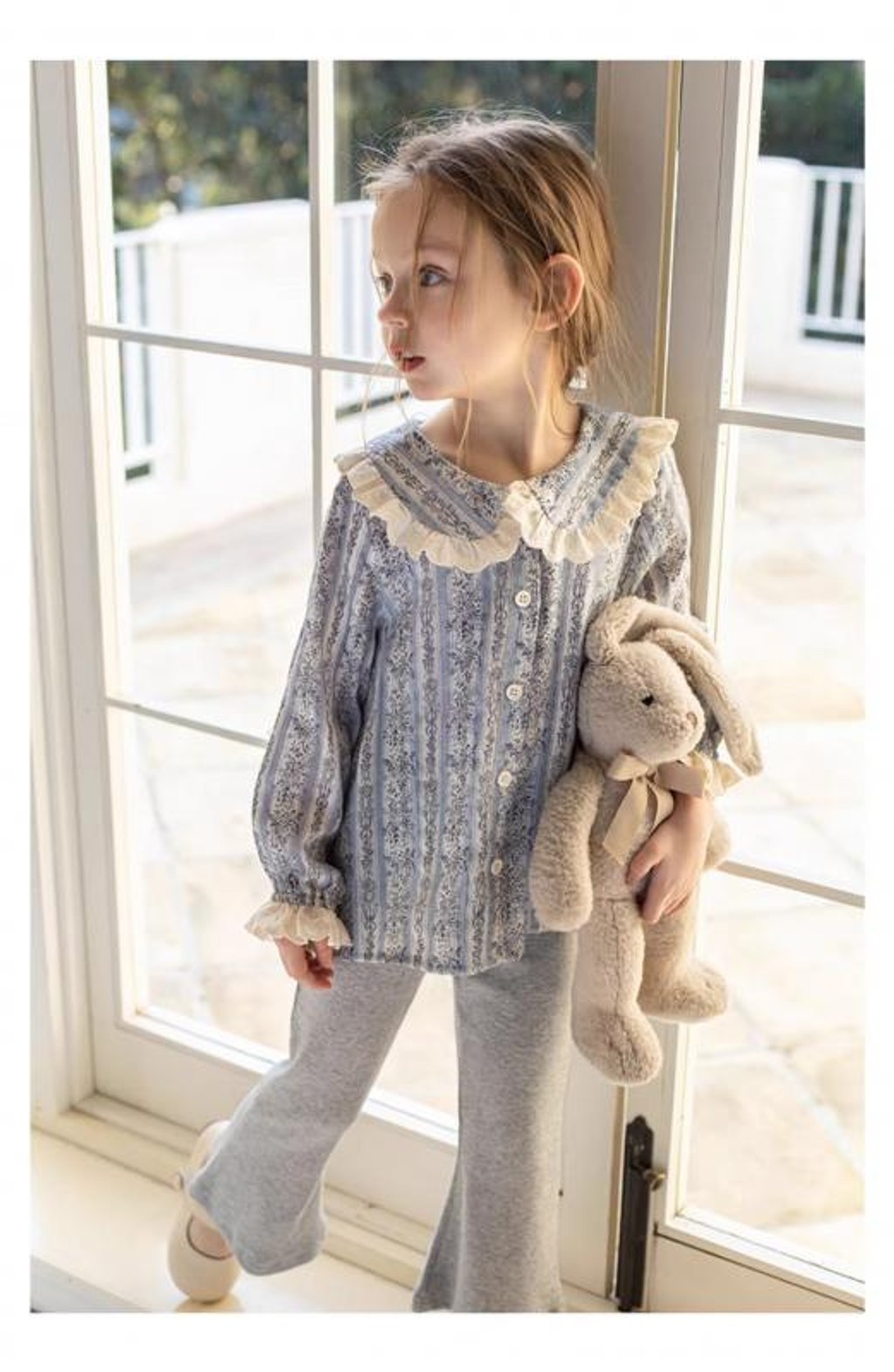 素色復古針織喇叭褲(80-140)-8