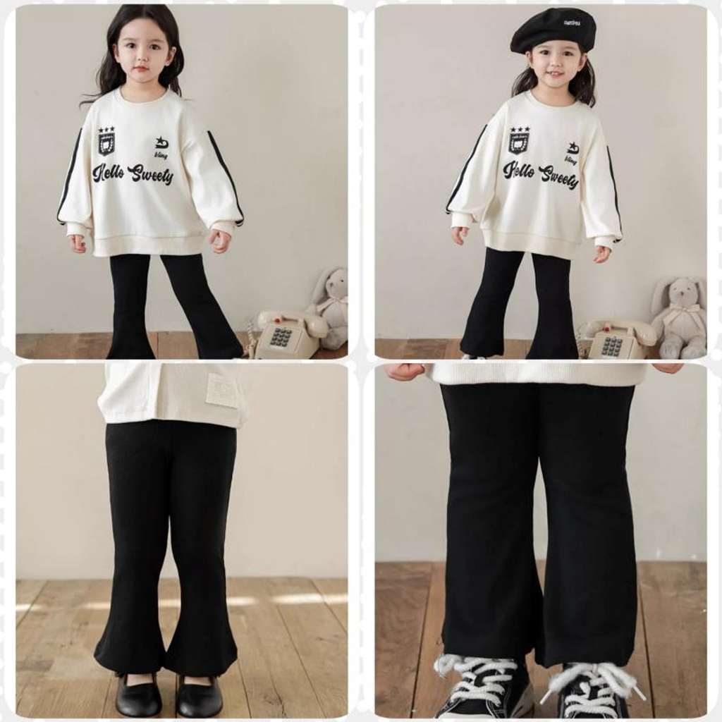 素色復古針織喇叭褲(80-140)-1