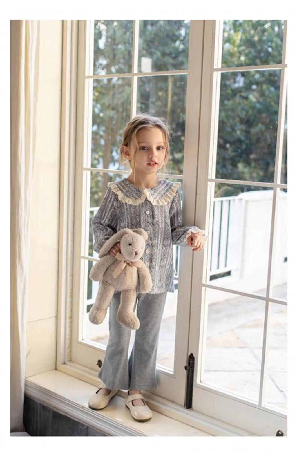 素色復古針織喇叭褲(80-140)-10