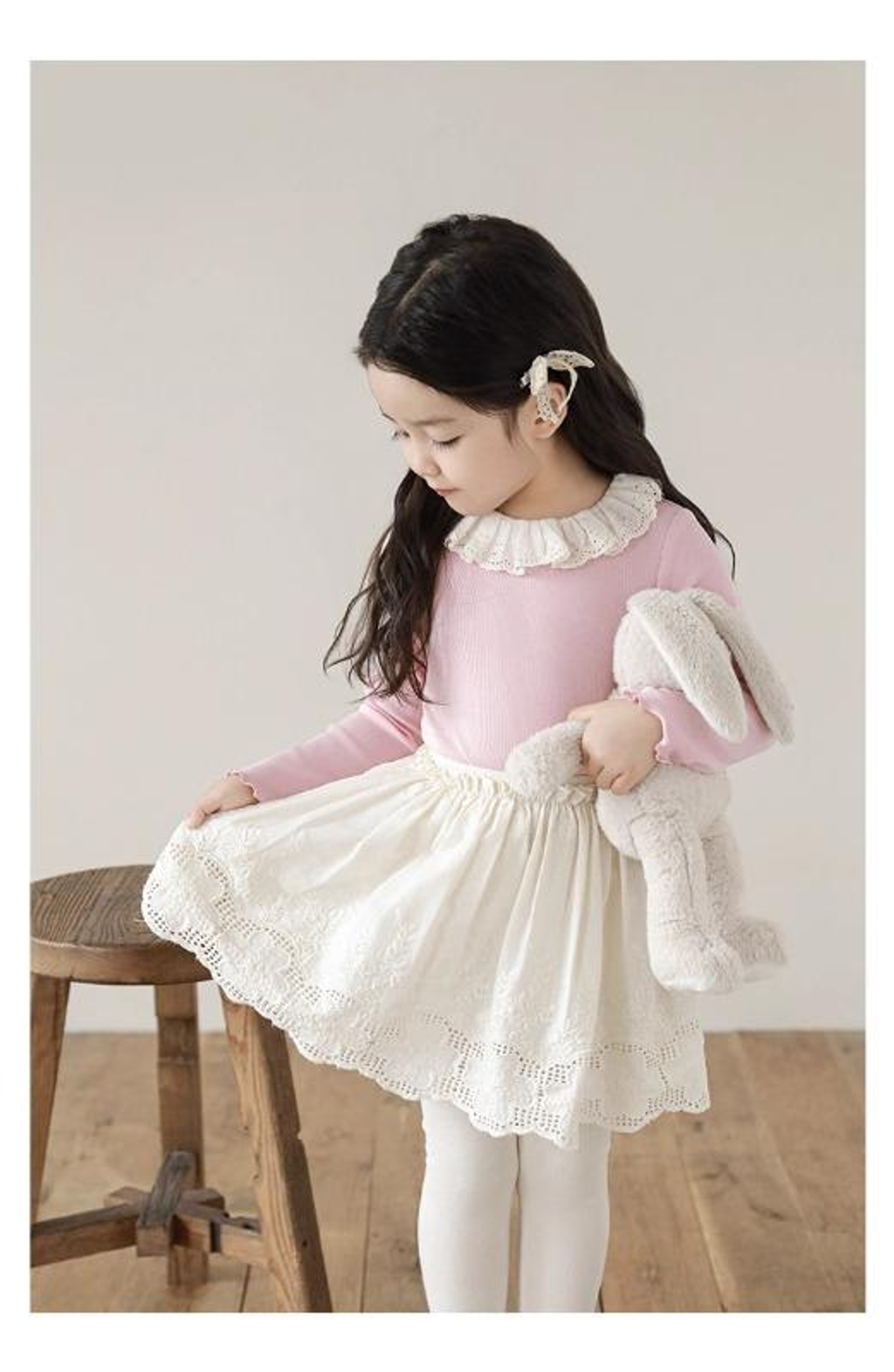 蕾絲裙假兩件長褲裙(80-140)-