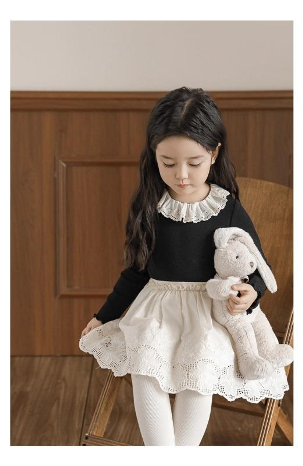 蕾絲裙假兩件長褲裙(80-140)-6