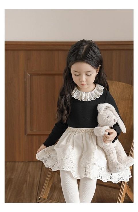 蕾絲裙假兩件長褲裙(80-140)-6