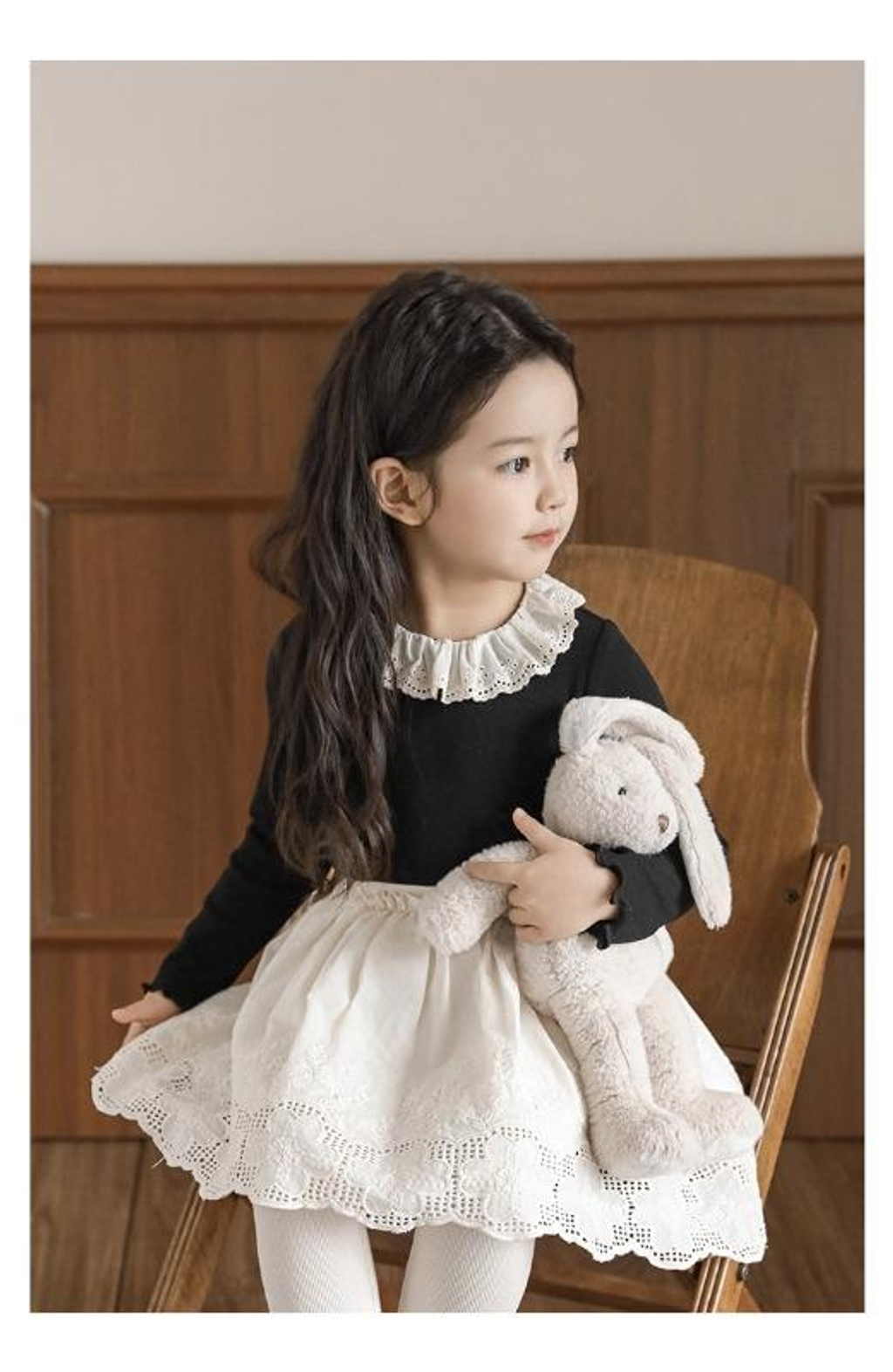 蕾絲裙假兩件長褲裙(80-140)-8