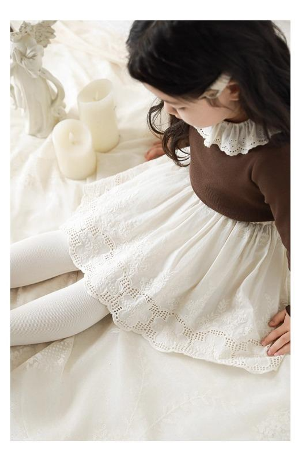 蕾絲裙假兩件長褲裙(80-140)-3