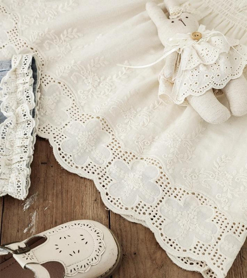 蕾絲裙假兩件長褲裙(80-140)-2