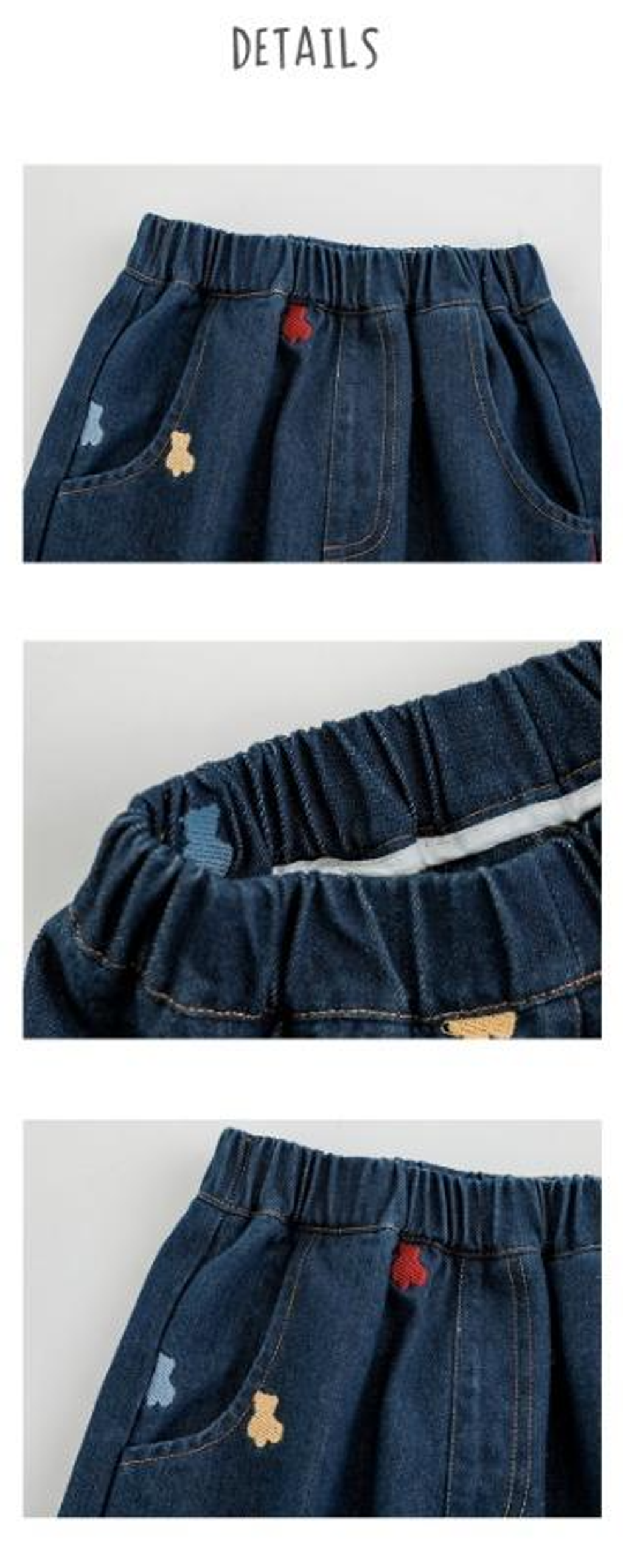刺繡彩色小熊寬鬆牛仔長褲_(80-140)-5