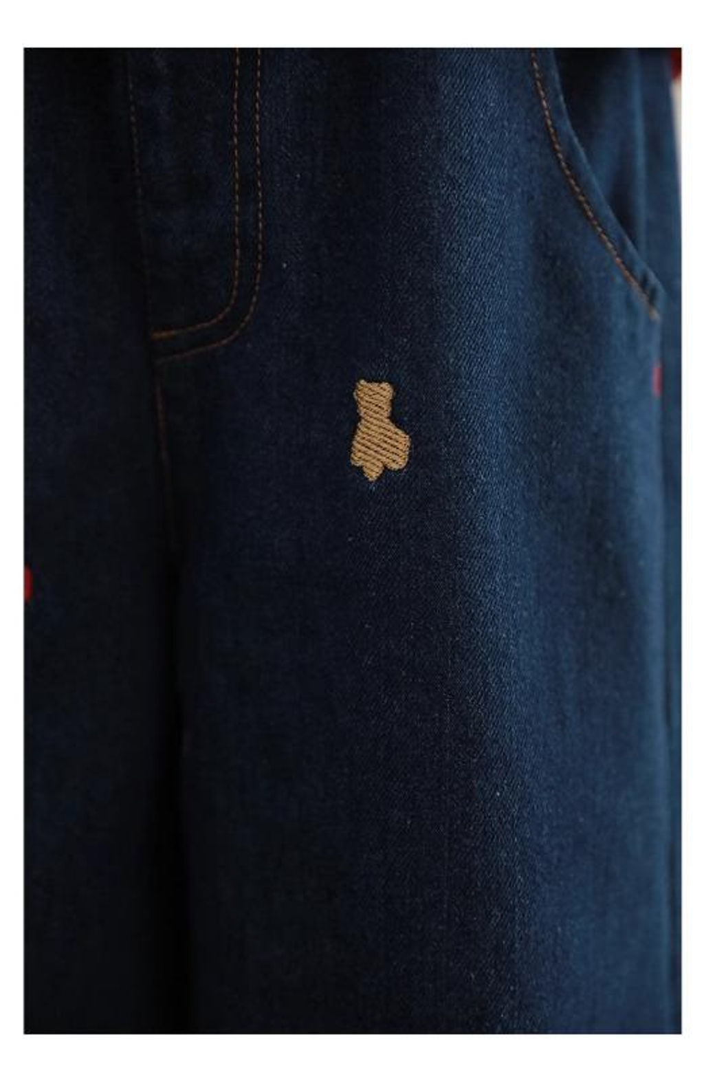刺繡彩色小熊寬鬆牛仔長褲_(80-140)-9
