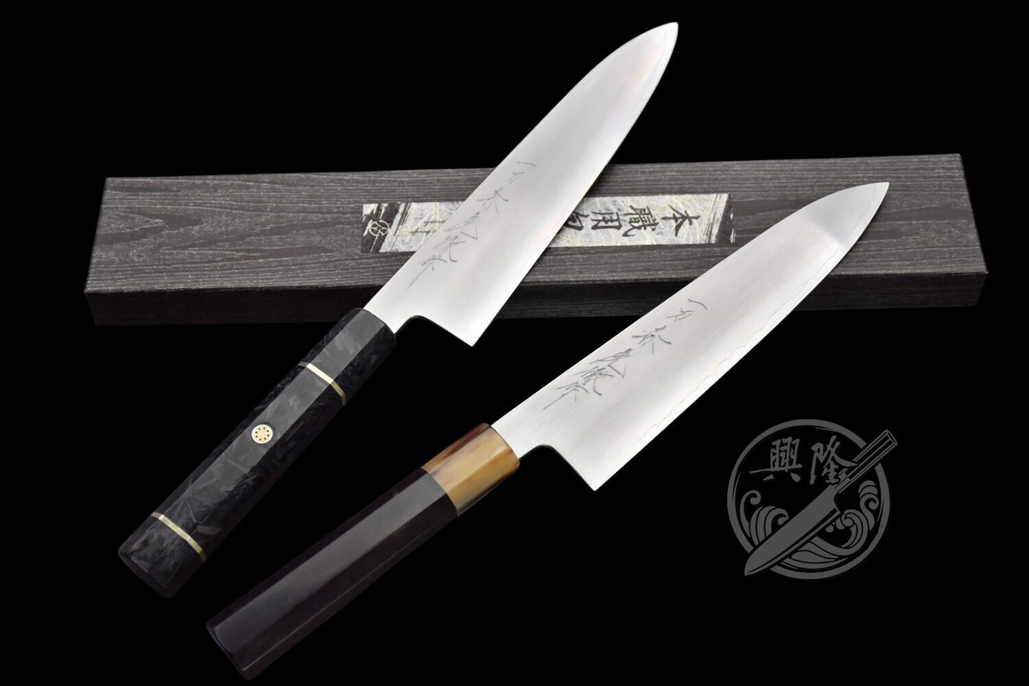 興隆刀剪行〕*佐治武士新世代粉末鋼SPG STRIX 牛刀210mm 附白壓克力富士鞘.