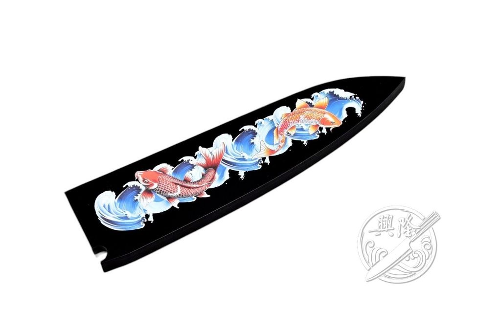 黑壓克力-白底 雙魚+LOGO